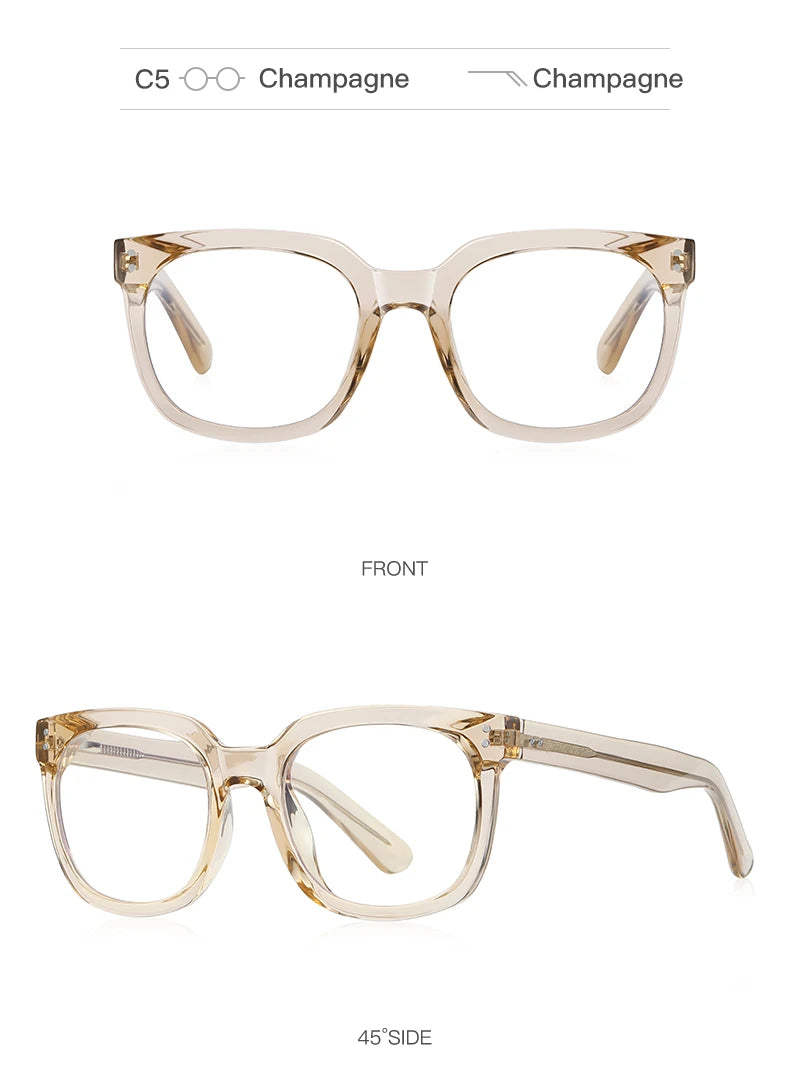 JMISUS Classic Prescription Glasses for Women Men Square Anti Blue Light Lenses Myopia Hyperopia Correction Office Use