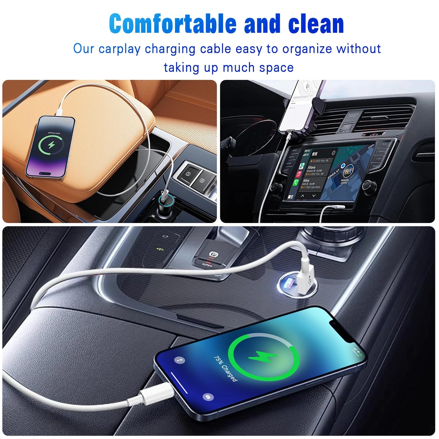 3A USB Cable For iPhone 14 13 12 11 Pro Max X XR 6s 7 8 Plus  3ft  6ft Lead Mobile Phone Fast Charging Cord Data Charger Wire