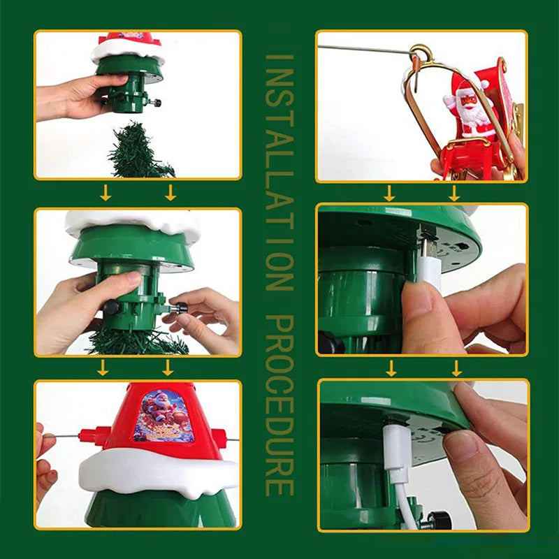 Christmas Electrical Train Christmas Tree Decoration Accessories Track Small Train With Music Santa Claus Train Children's Gift