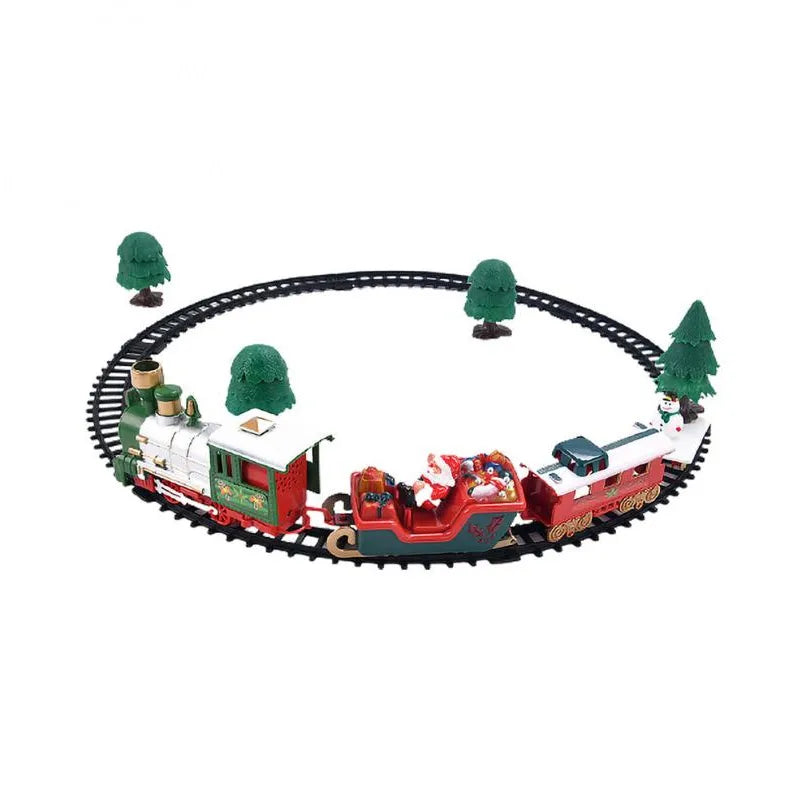 Christmas Electrical Train Christmas Tree Decoration Accessories Track Small Train With Music Santa Claus Train Children's Gift