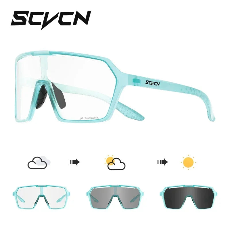 SCVCN Hot Photochromic Cycling Sunglasses MTB Glasses Outdoor Bike Cycling UV400 Eyewear Men Women Bicycle Sports Hiking Glasses