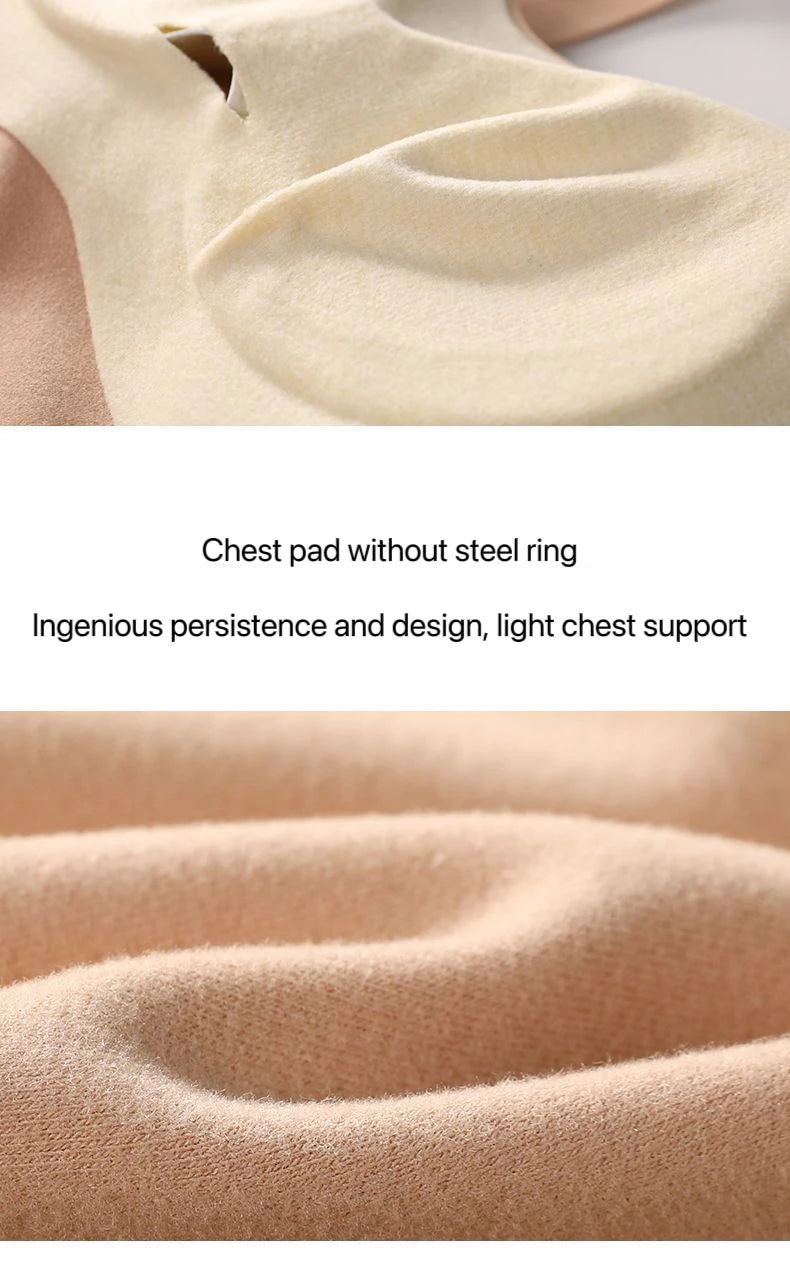 Autumn Winter Woman Thermal Underwear Lady Camisole Warm Top Vest Undershirt Female Lingerie Soft High Elastic With Bra Padded