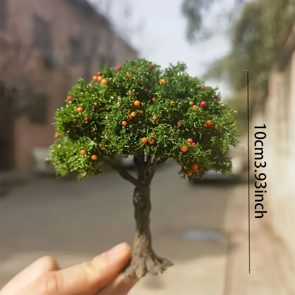 1pc Realistic Fruit Tree Decor, Miniature Sand Table Building Model Decoration, DIY Fruit Trees Miniature Landscape Decoration