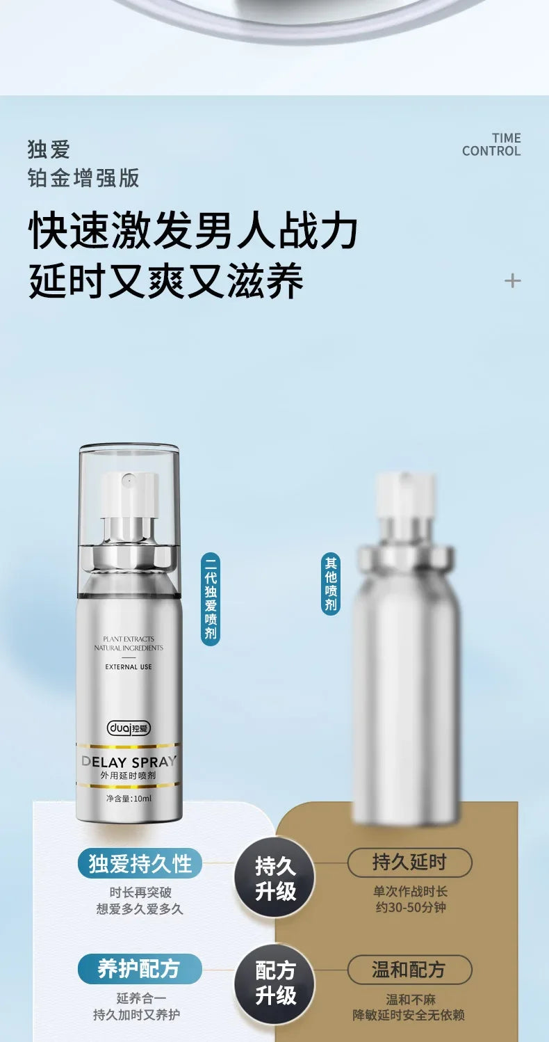 New Male Sexual Delay Spray, Men Delay Cream 60 Minutes Long, Prevent Premature Ejaculation, Cock Enlargement Erection Spray
