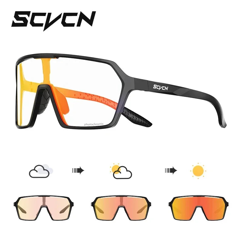 SCVCN Hot Photochromic Cycling Sunglasses MTB Glasses Outdoor Bike Cycling UV400 Eyewear Men Women Bicycle Sports Hiking Glasses