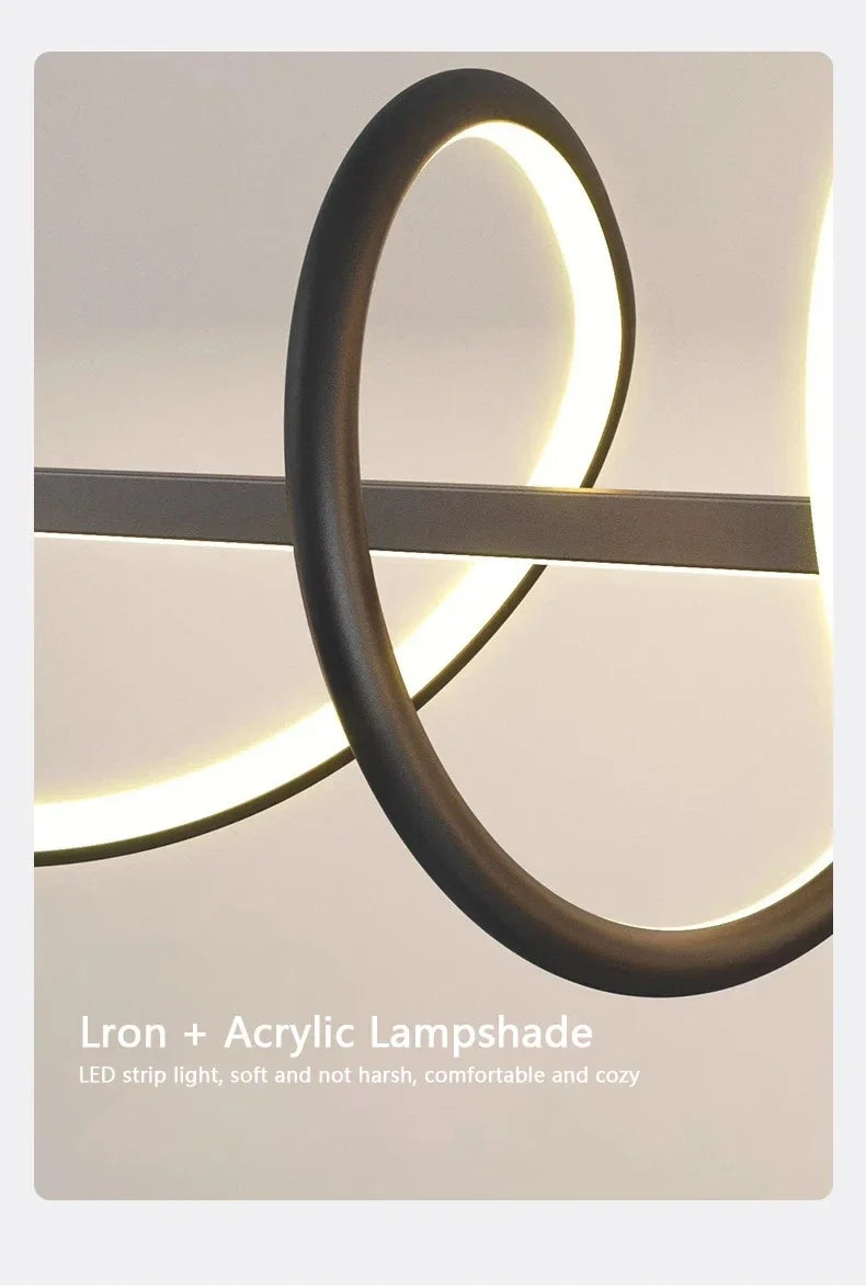 Minimalist Long Strip Restaurant Ceiling Chandelier Home Decor Bedroom Living Room Pendant Light Dining Table Bar Hanging Lamps