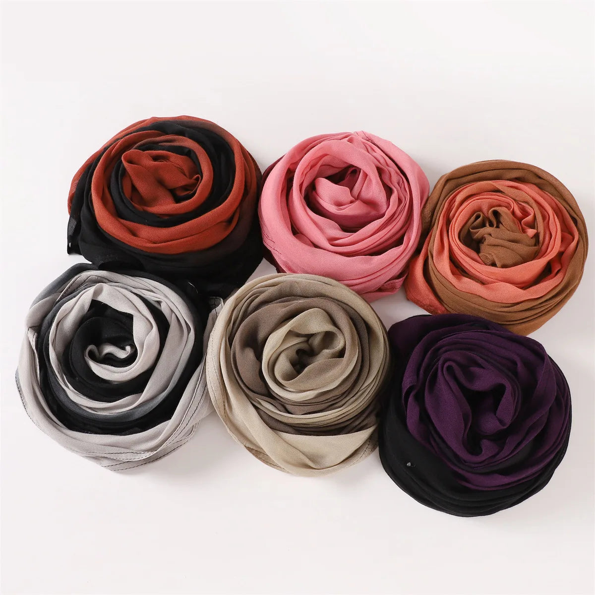 90*185cm Big Size Women Gradient Color Cotton Rayon Hijab Scarf Lady High Quality Wraps Shawls Muslim Headband Islamic Scarves