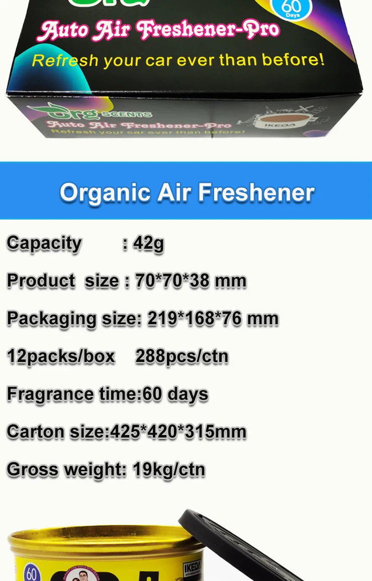 Car Flavoring Car Air Fresheners Perfume Canned Wood Blocks Coffee Flavor Long-Lasting Auto Aromatherapy Car Deodorant Supplies