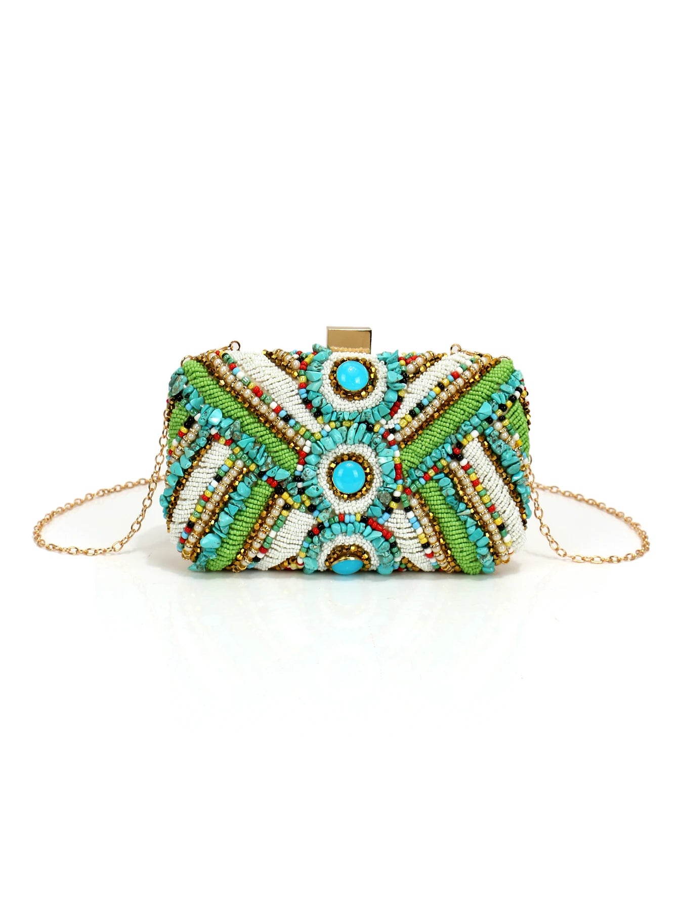 Green Color Embroidery Evening Bags Flap Fashion Beading Party Wedding Clutch Bags For Holiday Christmas Day Gift For Girl Purse