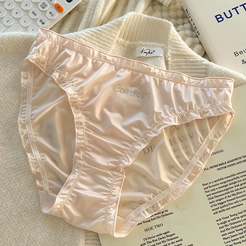 Satin lenceria Cute Sweet Girls' underwear Breathable calzones para mujer Silky smooth ropa interior femenina sexy panties 3XL