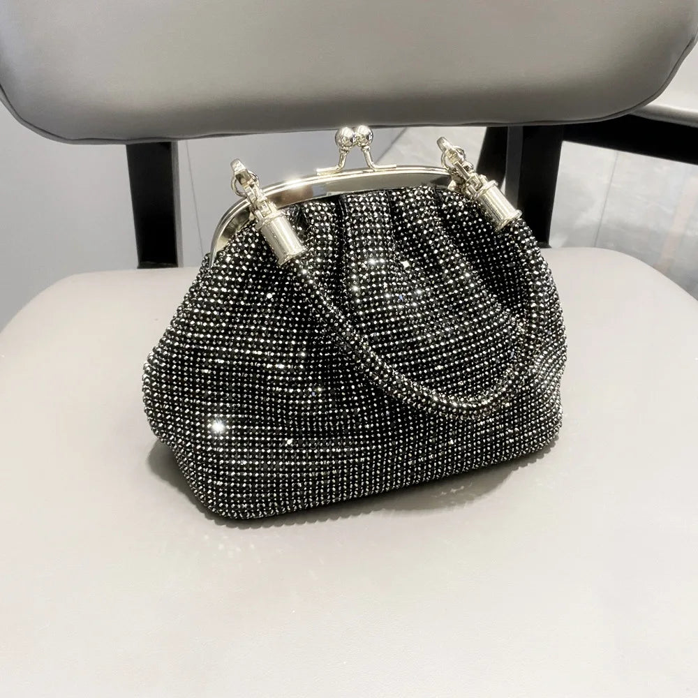 JIOMAY Women's Shiny Rhinestone Purse for Wedding Silver Clutch Bag evening Bag Luxury Clutch Bag Luxury Bags Designers Handbags
