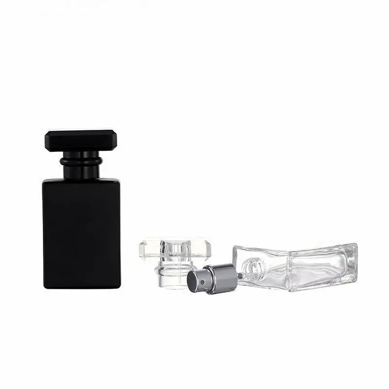 30ml 50ml 100ml Travel Pocket Glass Spray Bottles Transparent Black Perfume Containers Empty Mist Spray Bottle