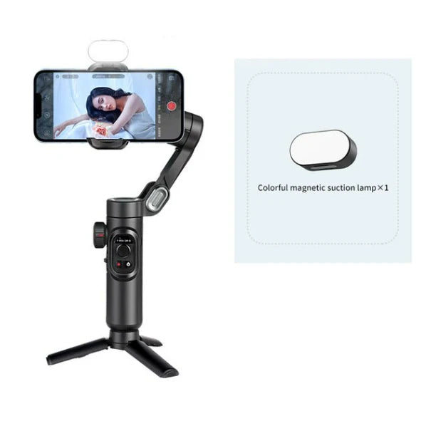 AOCHUAN 3-Axis Handheld Gimbal Stabilizer for Smartphone with Fill Light for iPhone Android Face Tracking Vlog Smart XE