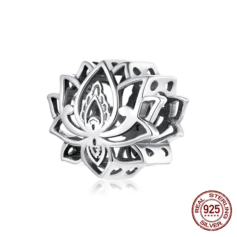 WOSTU 925 Sterling Silver Animal Cat Charm Pendant Heart Family Ladybug Bee Beads Fit Original Bracelet DIY Jewelry For Women