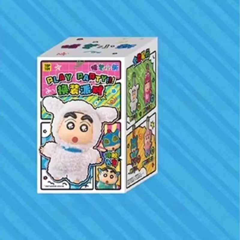 TOP TOY Crayon Shinchan Dressing Party Series Mystery Box Vinyl Wool Anime Figure Custom Collectible Toy Ornament Birthday Gift