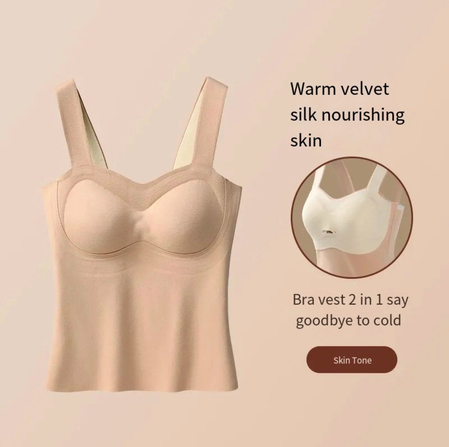 Autumn Winter Woman Thermal Underwear Lady Camisole Warm Top Vest Undershirt Female Lingerie Soft High Elastic With Bra Padded