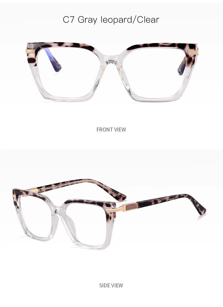 JMISUS Lightweight TR90 Butterfly Prescription Progressive Glasses Women Anti Blue Light Photochromic Square Optical Eyeglass