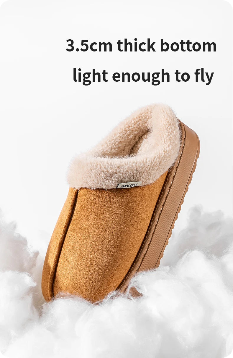 Women's Winter Slippers Non-Slip Indoor House Shoes, Plush Fleece Lined Warm Cotton Slippers with Soft Sole for Home Comfort