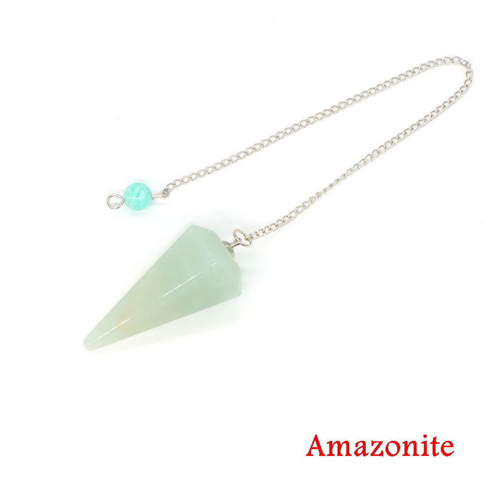 Healing Crystal Pendulum Divination Dowsing 7 Chakra Quartz Pendulums Natural Gemstone Reiki Wicca Spiritual Pendant Pendulos