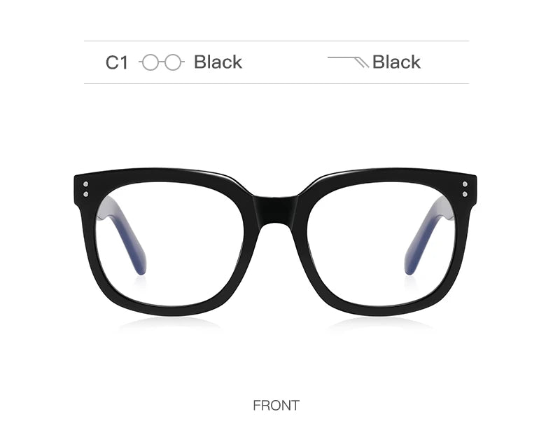 JMISUS Classic Prescription Glasses for Women Men Square Anti Blue Light Lenses Myopia Hyperopia Correction Office Use