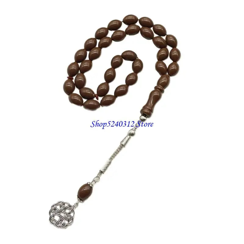 634C Handheld Muslims Prayer Beads 33 Ergonomic Beads Lightweight Tasbih Bracelet For Spiritual Reflection Worship Jewelry