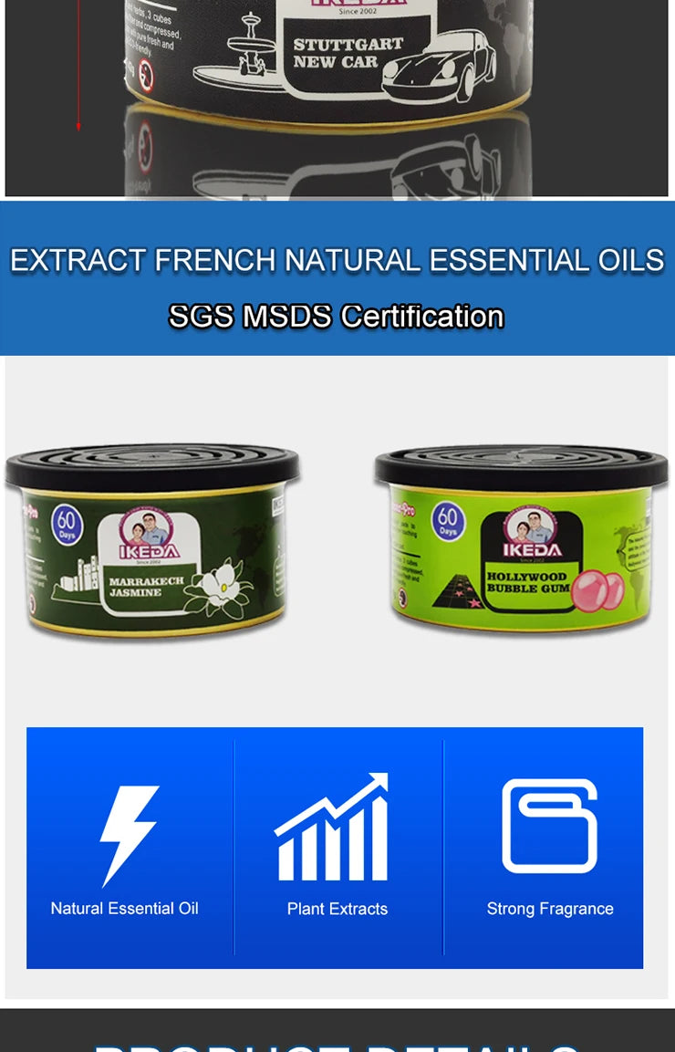 Car Flavoring Car Air Fresheners Perfume Canned Wood Blocks Coffee Flavor Long-Lasting Auto Aromatherapy Car Deodorant Supplies
