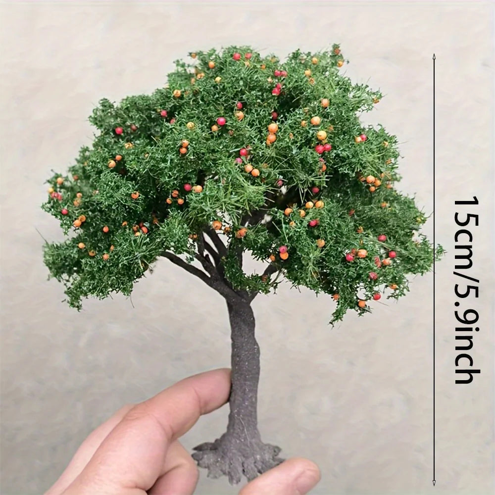 1pc Realistic Fruit Tree Decor, Miniature Sand Table Building Model Decoration, DIY Fruit Trees Miniature Landscape Decoration