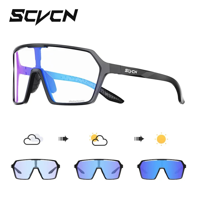 SCVCN Hot Photochromic Cycling Sunglasses MTB Glasses Outdoor Bike Cycling UV400 Eyewear Men Women Bicycle Sports Hiking Glasses