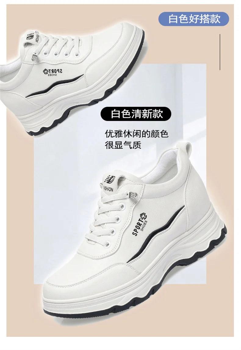 Women Water Proof Solid Comfort Sneakers Breathable Sports Shoes Outdoor Walking Flats Spring Casual Soft Leather Shoes 2024