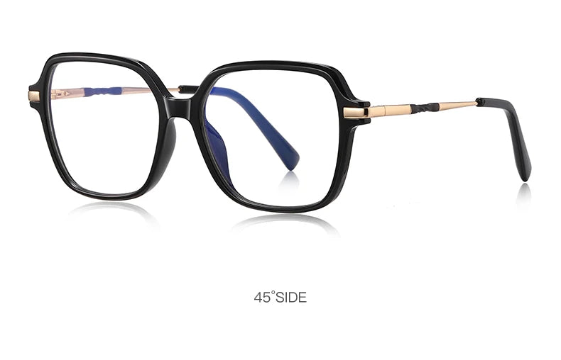 CLLOIO Premium Polygonal Customized Reading Glasses Women's Fashion Myopia Glasses Blue Light Blocking Prescription Eyeglasses