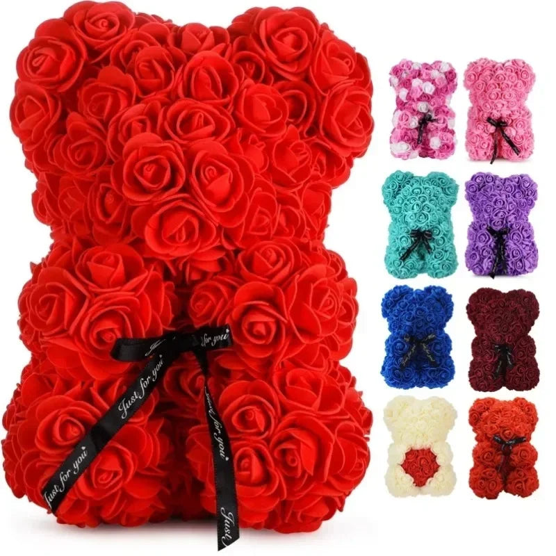 New Artificial Flower Eternal Rose Teddy Bear for Mom Mother's Day Birthday Valentine's Day Anniversary Gifts & Artificial Decor