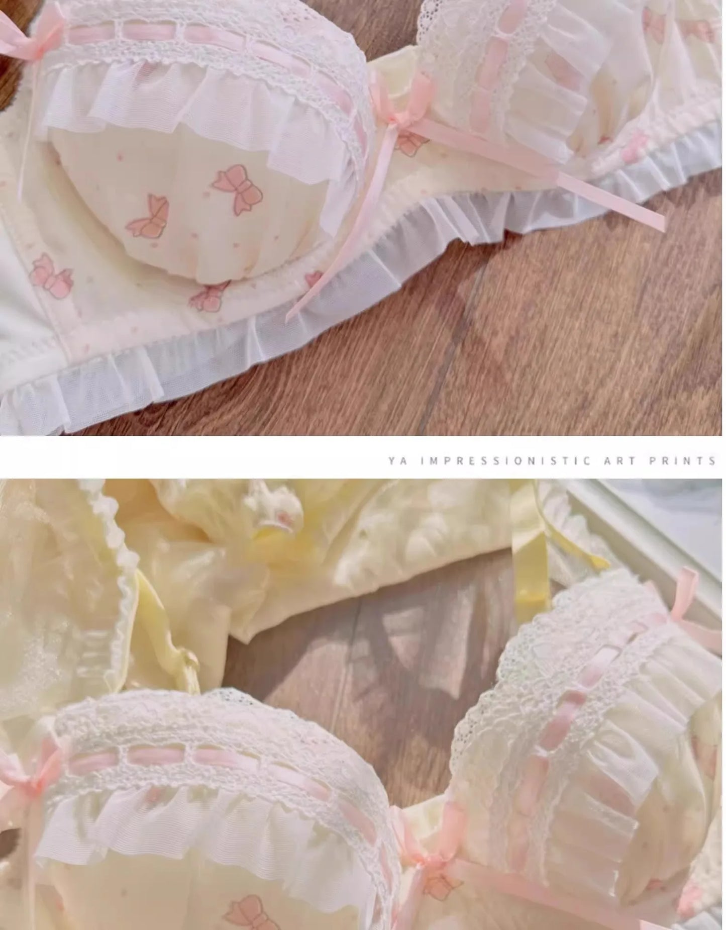 Lolita Women's Bra Set Small Breasts Gathering Up Bra Adjustable Collecting Vice Breasts No Steel Ring Bra Set