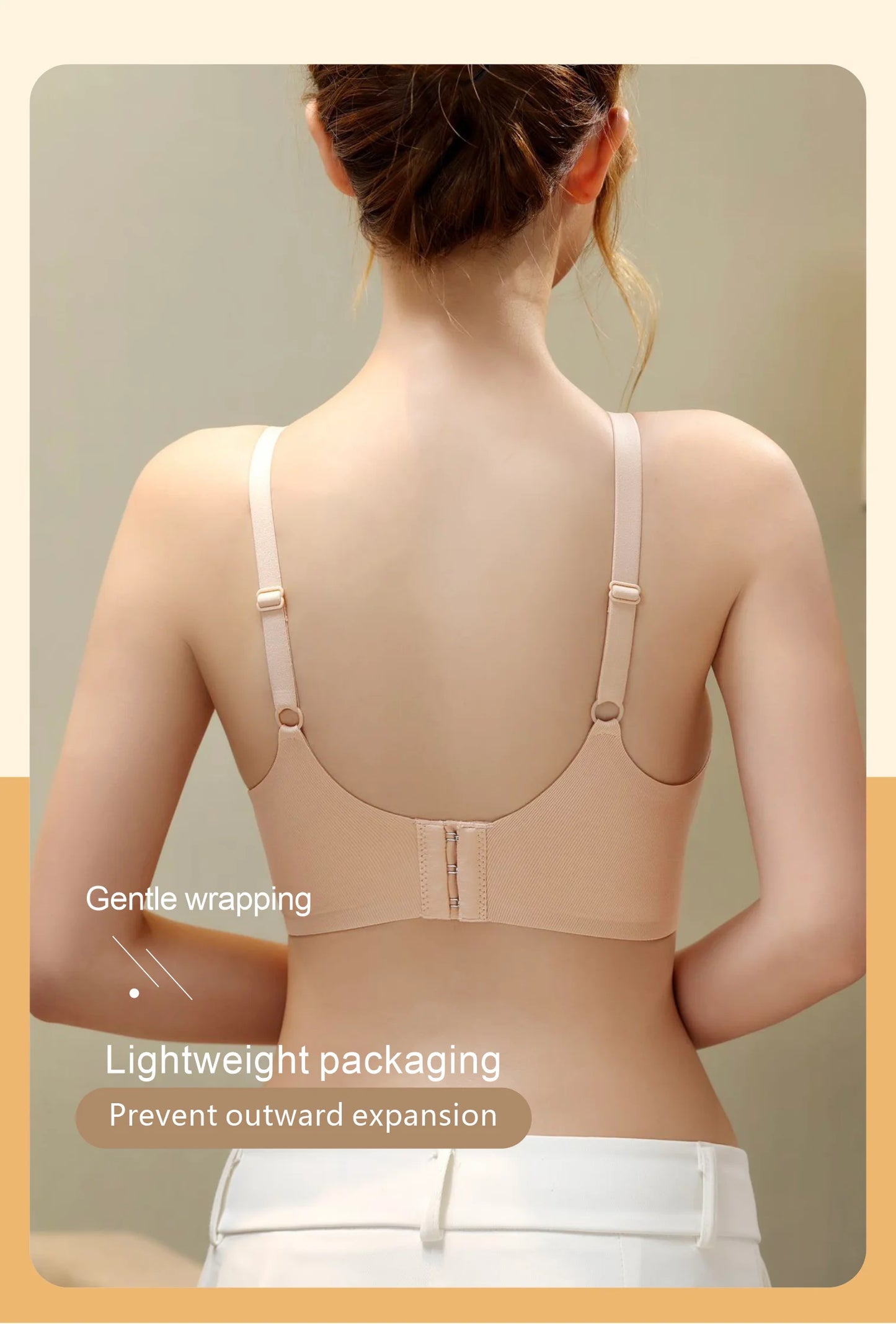 CAITING Beautiful Back Latex Cup Bra Soft Support Strips Skin-friendly Underwear For Women With Small Breasts