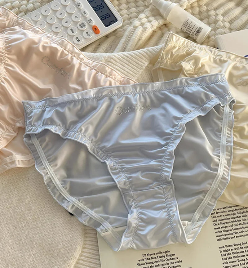 Satin lenceria Cute Sweet Girls' underwear Breathable calzones para mujer Silky smooth ropa interior femenina sexy panties 3XL