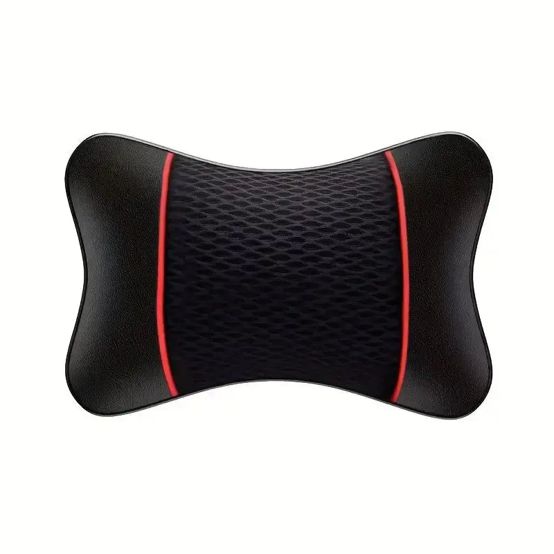 1/2pcs Universal Car Headrest PU Leather Neck Pillow Comfortable Mesh Breathable Seat Rest Cushion Car Neck Pillow