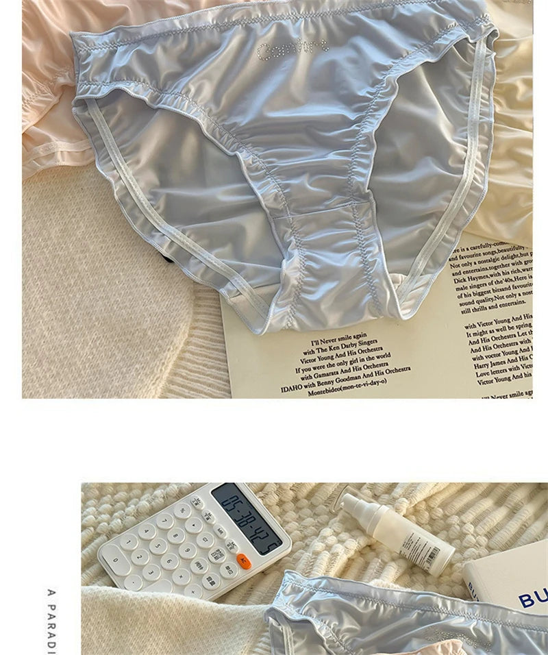 Satin lenceria Cute Sweet Girls' underwear Breathable calzones para mujer Silky smooth ropa interior femenina sexy panties 3XL