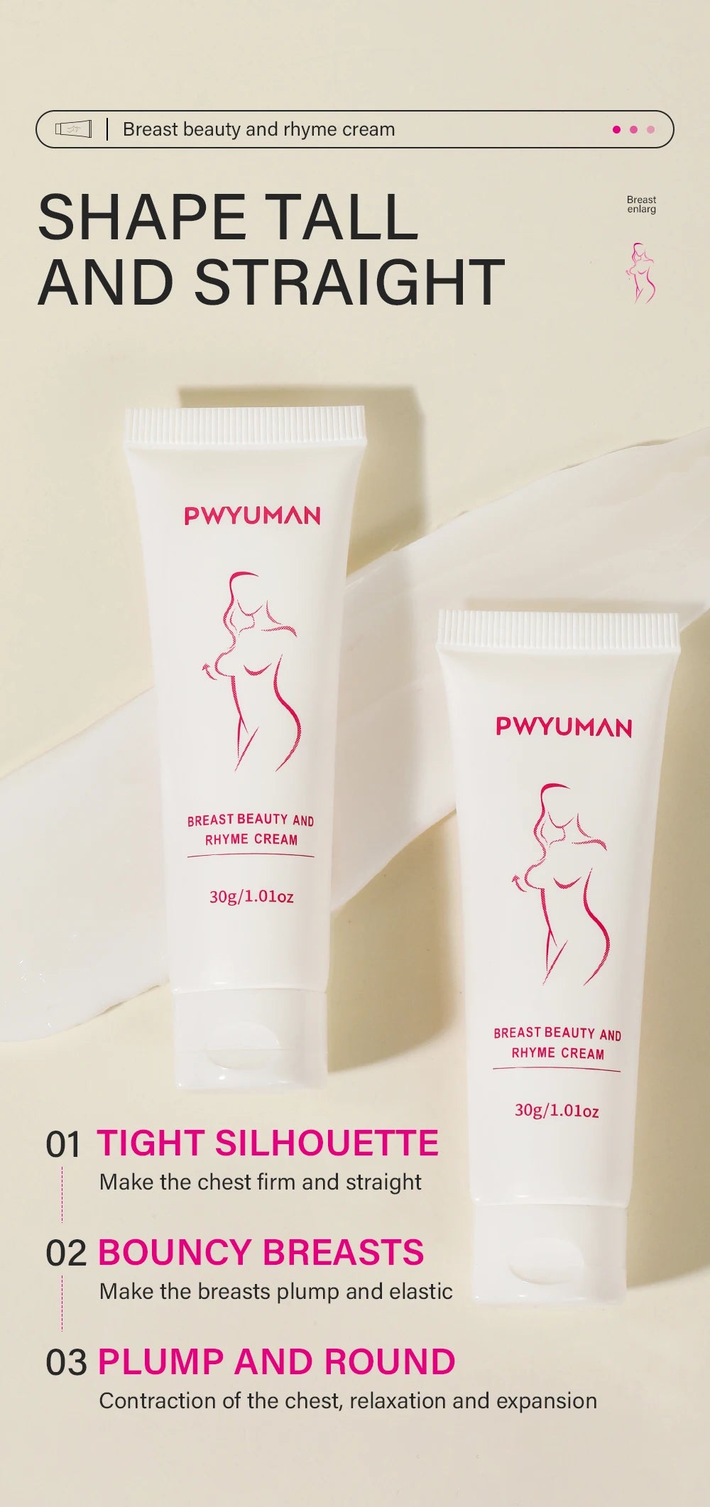 Breast Enhancement Cream Female Breast Enhancer Fast Growth Plump Breast Lifting Firming Cream Elasticity Chest Plump Tightness