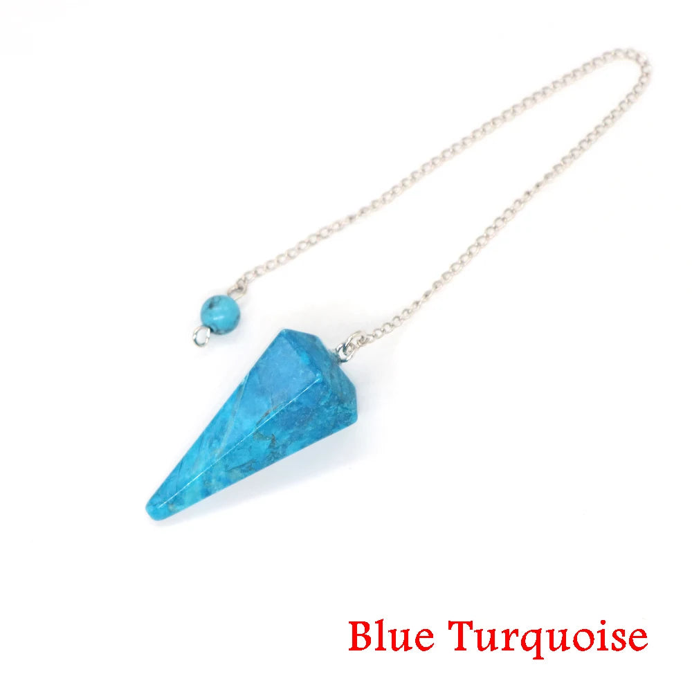 Healing Crystal Pendulum Divination Dowsing 7 Chakra Quartz Pendulums Natural Gemstone Reiki Wicca Spiritual Pendant Pendulos