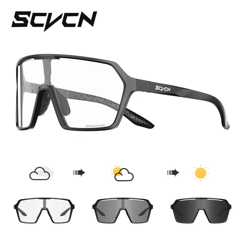 SCVCN Hot Photochromic Cycling Sunglasses MTB Glasses Outdoor Bike Cycling UV400 Eyewear Men Women Bicycle Sports Hiking Glasses