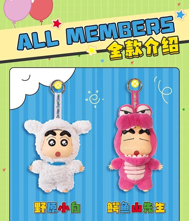 TOP TOY Crayon Shinchan Dressing Party Series Mystery Box Vinyl Wool Anime Figure Custom Collectible Toy Ornament Birthday Gift