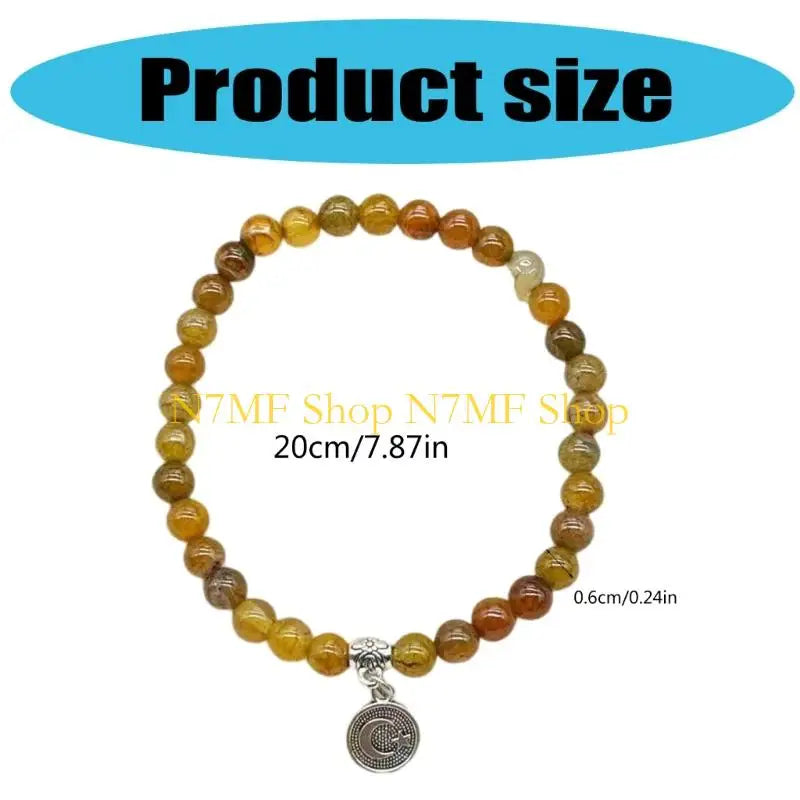 N7MF Unisex Prayer Beads Bracelet 33 Glass Beads Elastic Islamic Rosary Gift