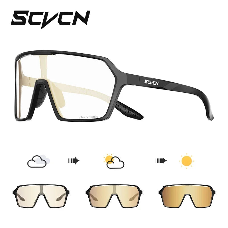 SCVCN Hot Photochromic Cycling Sunglasses MTB Glasses Outdoor Bike Cycling UV400 Eyewear Men Women Bicycle Sports Hiking Glasses