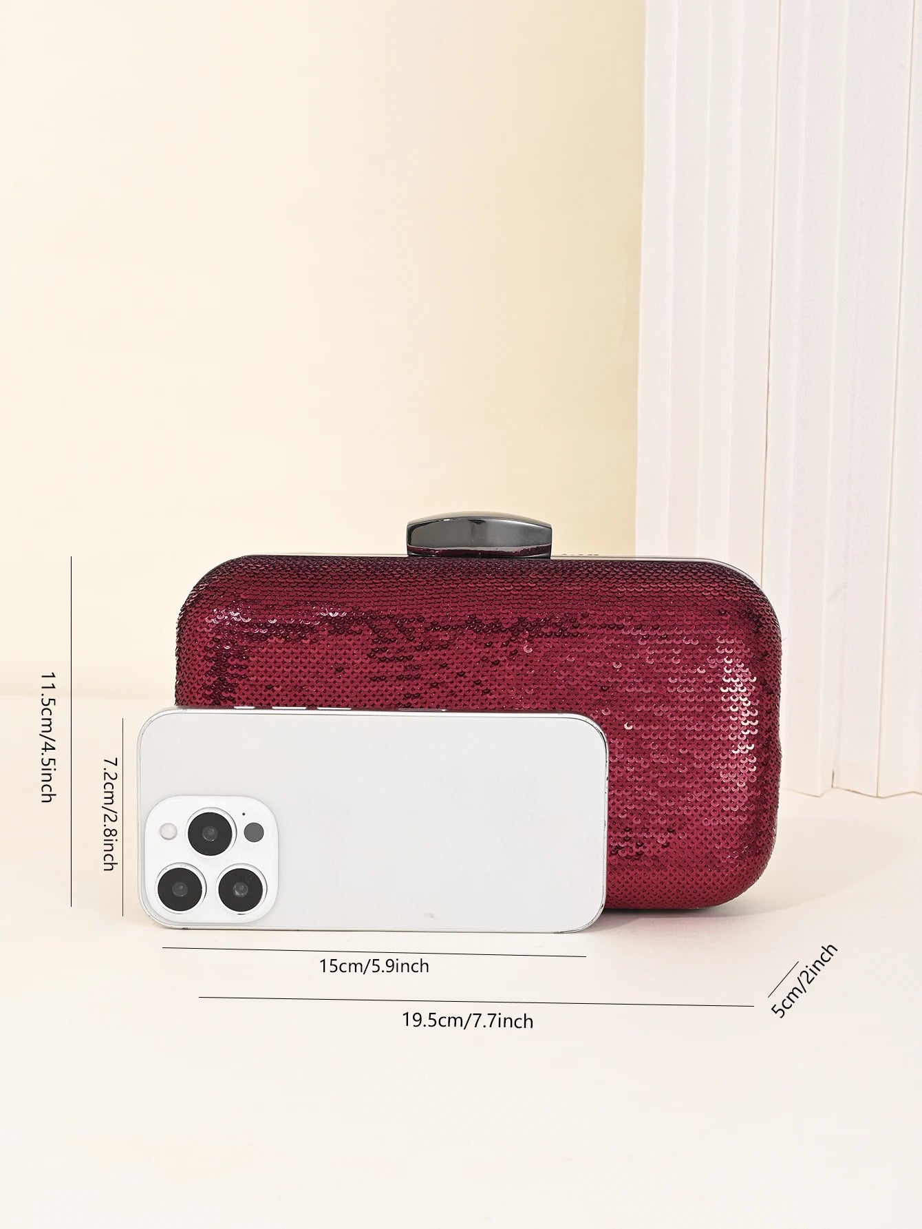 Glitter Sequins Evening Bag For Women, Fashion Snap Clutch Purse, Luxury Handbag For Wedding Party Prom Banquet