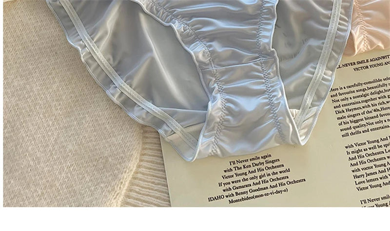 Satin lenceria Cute Sweet Girls' underwear Breathable calzones para mujer Silky smooth ropa interior femenina sexy panties 3XL