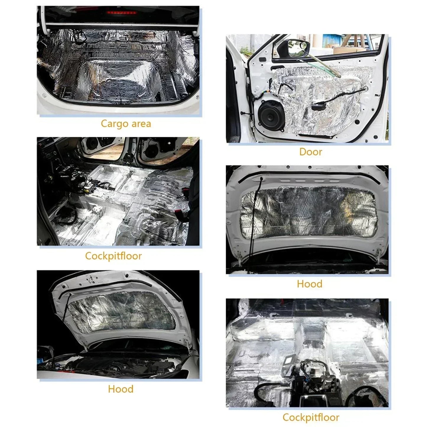 Car Sound Deadening Mat 5mm 10mm Heat Noise Insulation Pad 2000x500mm 250x400mm Hood Roof Door Wall Acoustic Foam Accessory