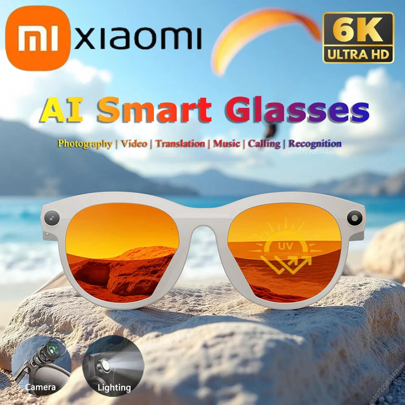 Xiaomi AI Smart Glasses 6K HD Camera Multifunctional Bluetooth Calling Voice Assistant Music Player Translation Glasses 2025 New