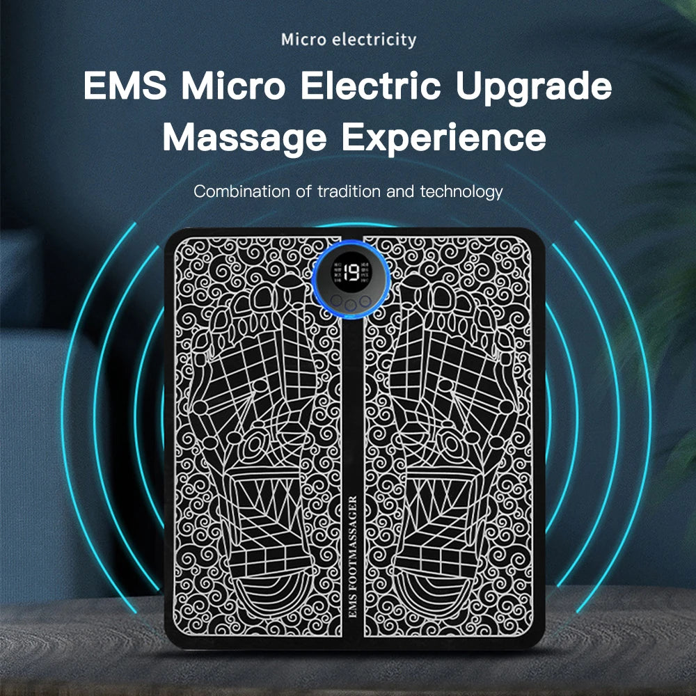Electric Foot Massager Pad Electrostimulator Massage Mat EMS Muscle Massager Relax Feet Massage Fitness Masajeador USB Charging