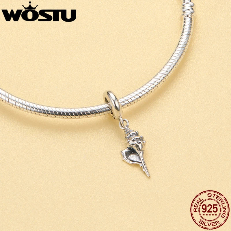 WOSTU 925 Sterling Silver Animal Cat Charm Pendant Heart Family Ladybug Bee Beads Fit Original Bracelet DIY Jewelry For Women