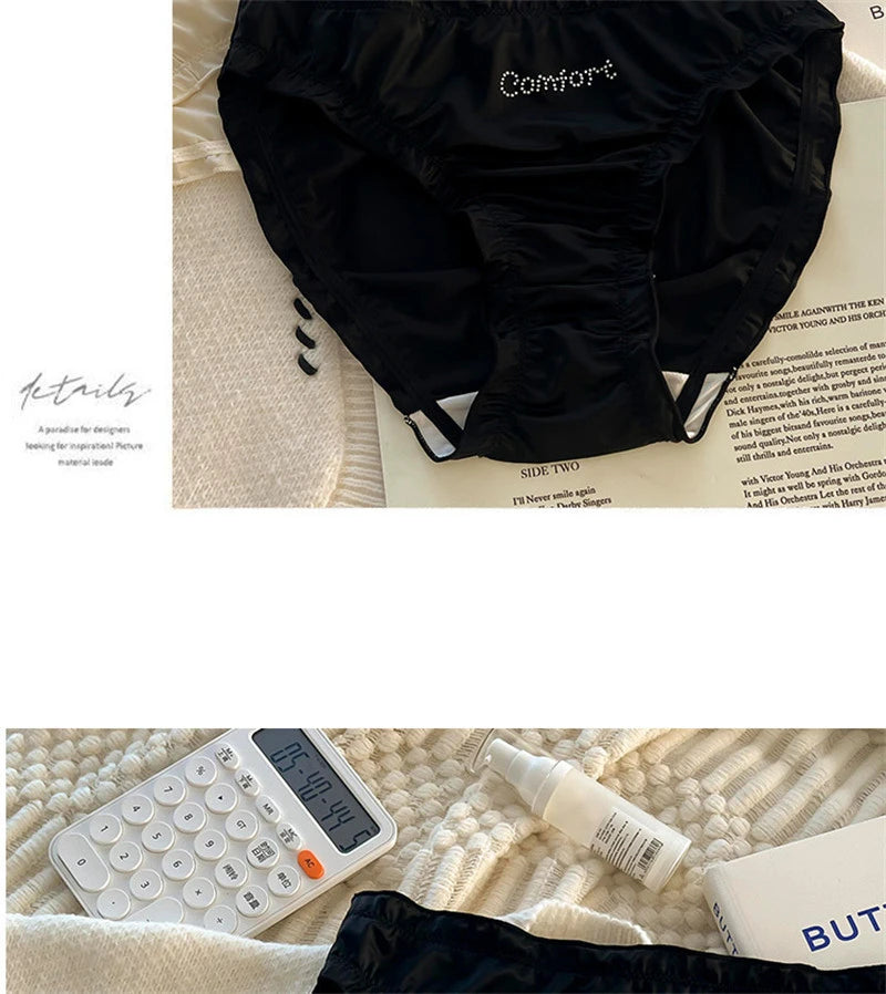 Satin lenceria Cute Sweet Girls' underwear Breathable calzones para mujer Silky smooth ropa interior femenina sexy panties 3XL