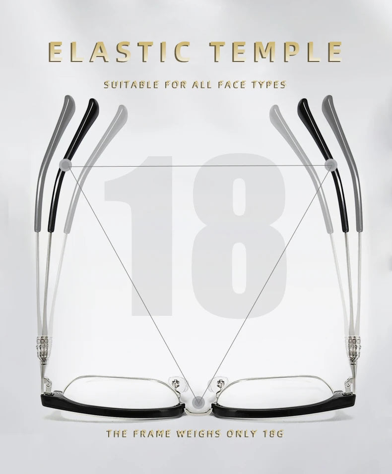 BLMUSA Men Classic Chrome Style Hearts Reading Glasses Anti Blue Light Myopia Glasses Photochromic Prescription Optical Eyewear